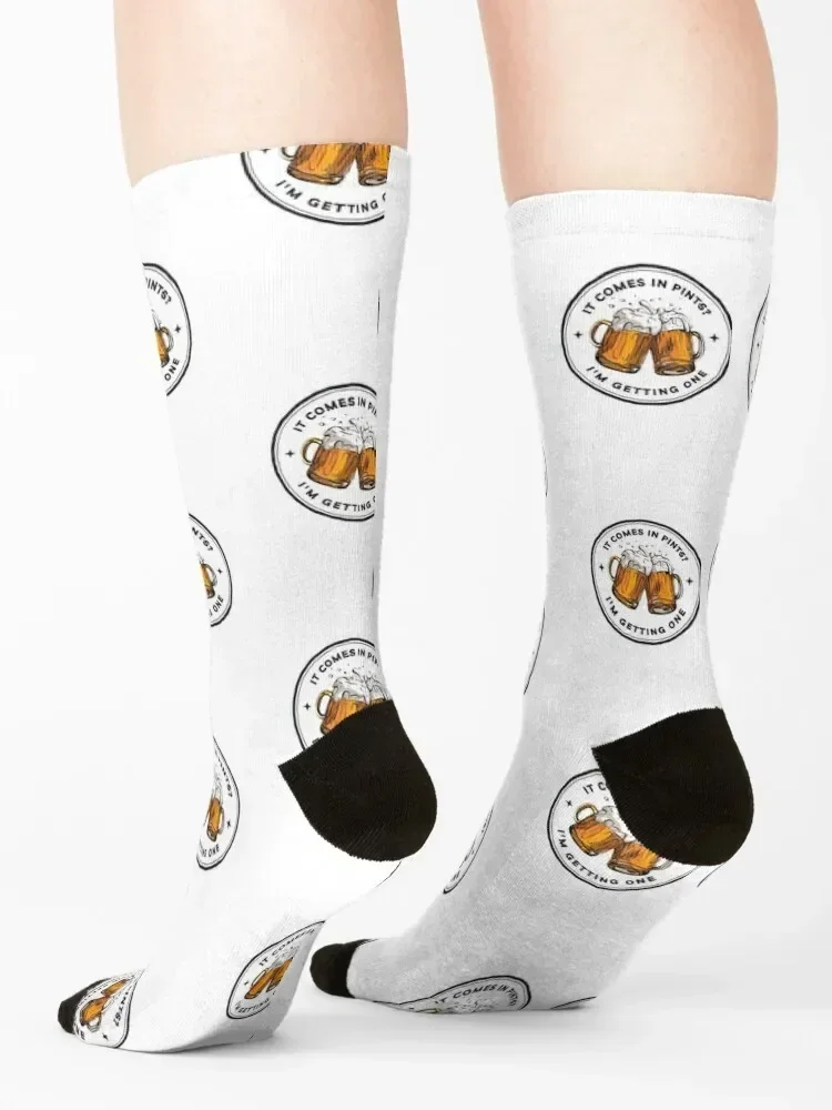 It Comes In Pints - I'm Getting One - White - Fantasy Funny Beer Socks man halloween Stockings man golf Men Socks Women's