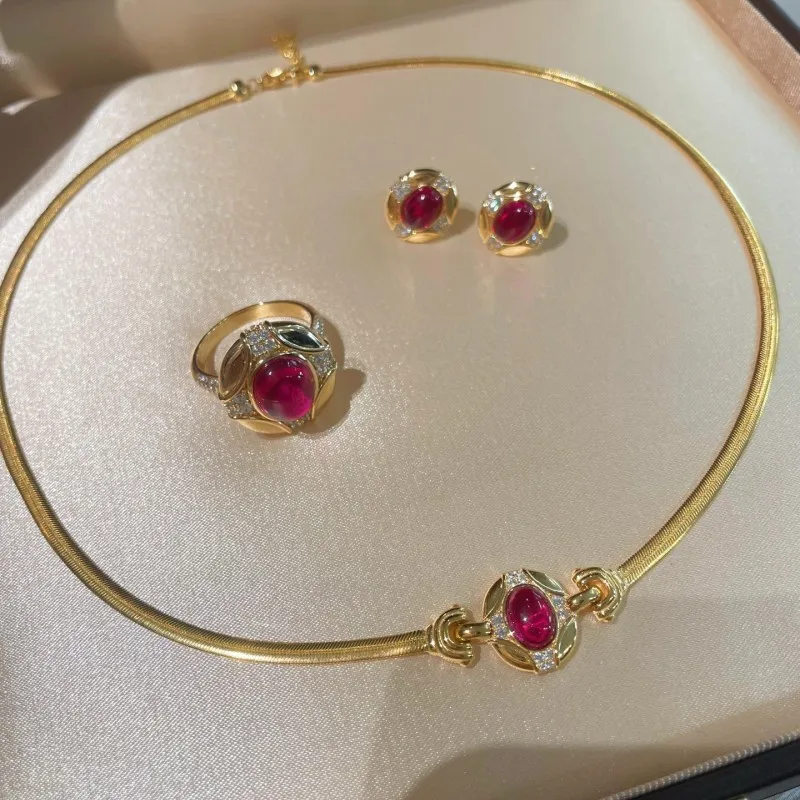 

ZOCA женское ожерелье из стерлингового серебра 925 пробы с рубином и кисточкой, очаровательное колье, ювелирные изделия для свадебной вечеринки, аксессуар