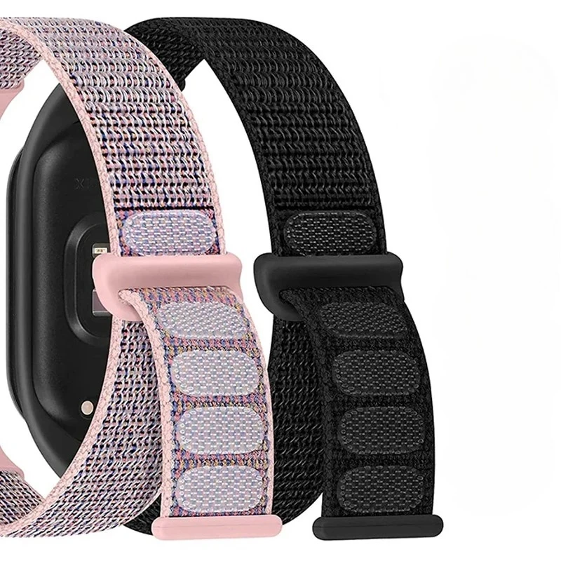 سوار لـ Mi Band 8 9 حزام miband 8 حزام (استيك) ساعة نايلون الرياضة المعصم استبدال حزام pulsera Correa لشاومي Mi band 9 العصابات