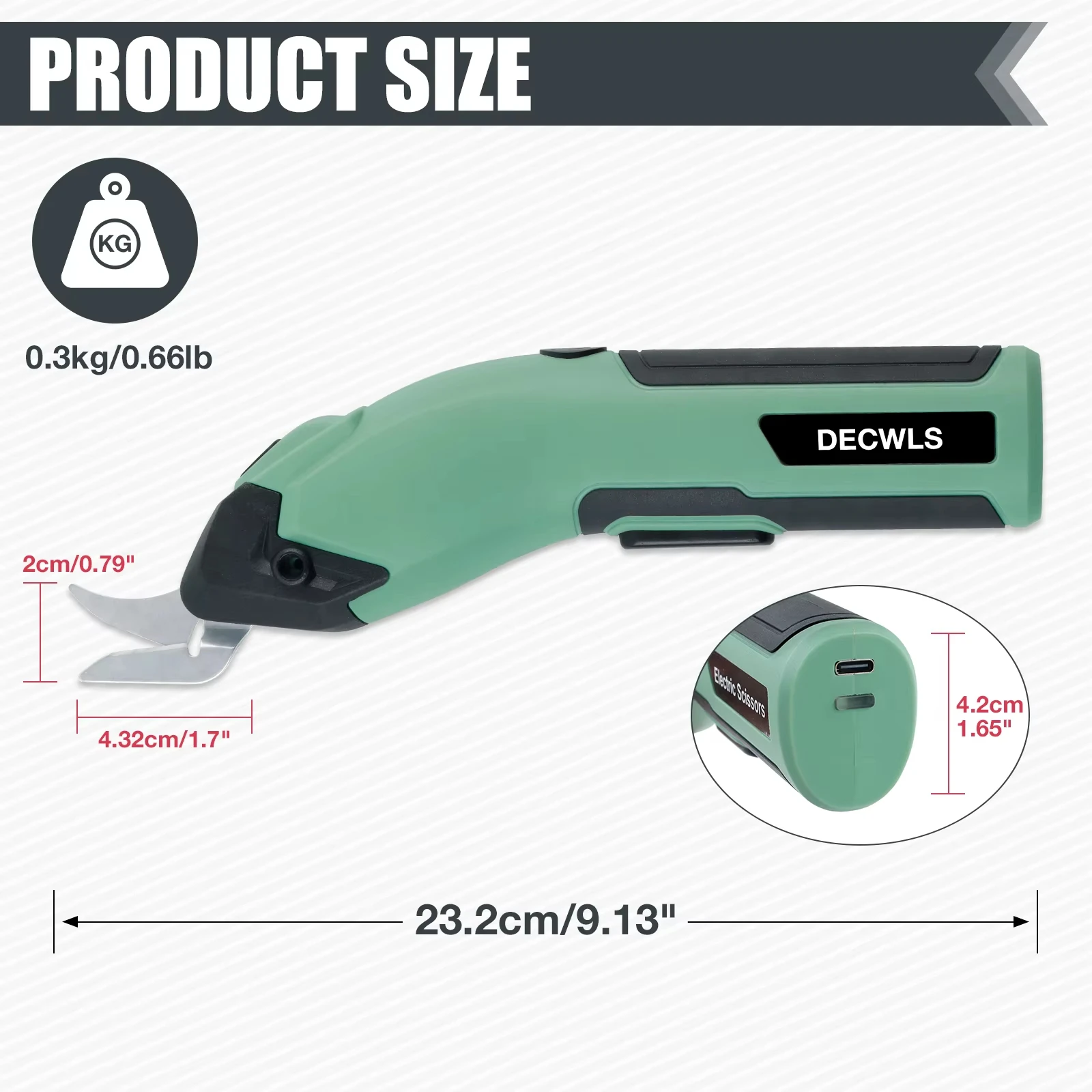 Cordless Electric Scissors Professional Fabric Cutter with 3PCS Replacement Blades for Crafts Cutting Cardboard Leather Carpet