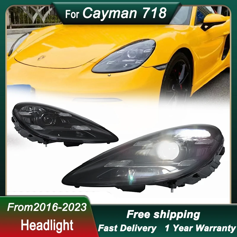 Car styling Headlights For Porsche Cayman Boxster 718 2016-2023 new style full LED head light DRL Head Lamp Front light Assembly