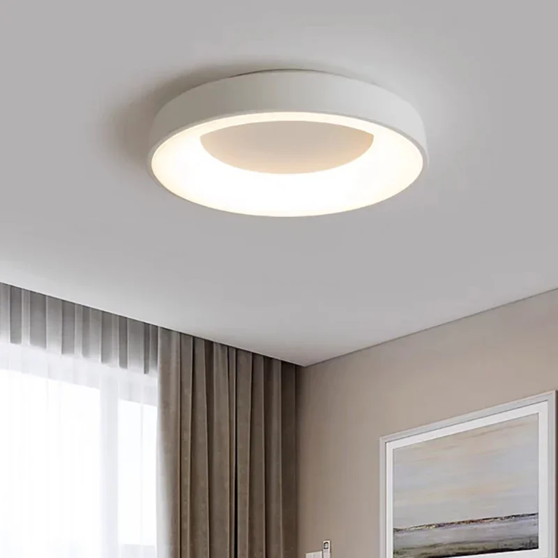 Nordic LED Ceiling Light Dimmable Home Lamp For Living Room Bedroom Study Balcony Restaurant Indoor Round Decorative Lighting