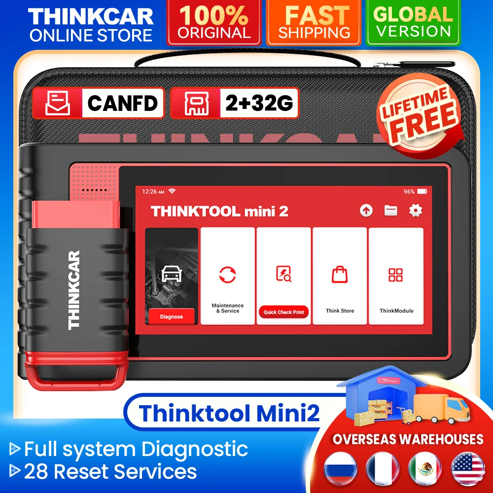 THINKCAR Thinktool Mini 2 OBD2 Scanner diagnostic tools Automotive Full System 28 Resets IMMO code reader CANFD lifetime free