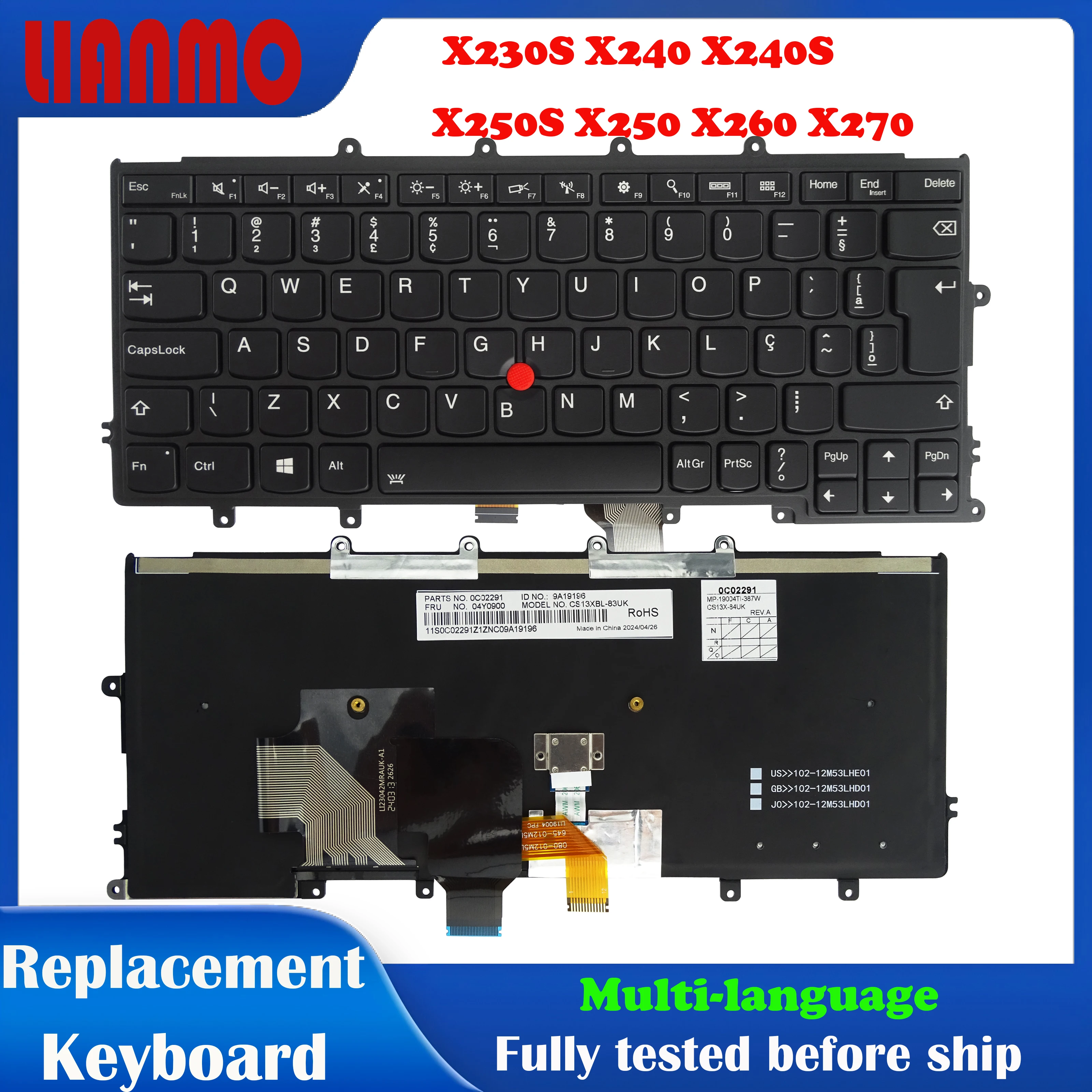 

Italian Brazil Portugal Latin langua Canadian French keyboard Suitable for Lenovo Thinkpad X230S X240 X240S X250S X250 X260 X270