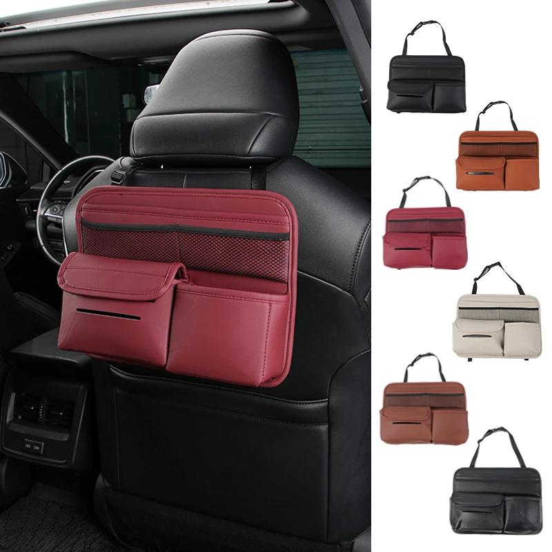 Car Seatback Storage Bag Backseat Organizer Tissue Box Cup Holder Accessories