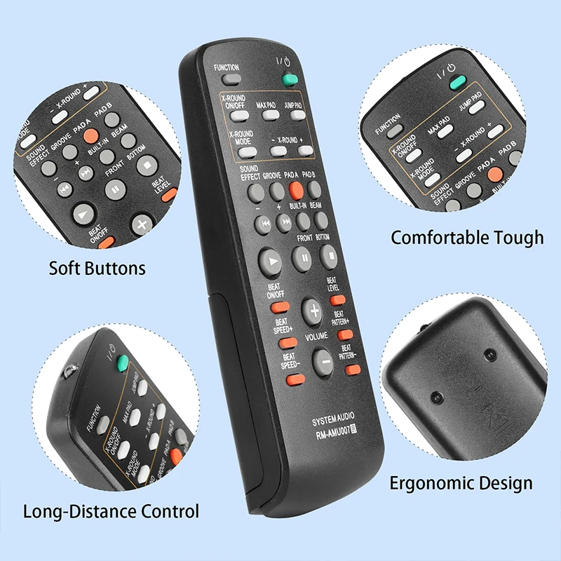 RM-AMU007 Remote Control For Sony Mini Hi-Fi Component System FST-ZUX9 LBT-ZUX9 LBT-ZUX10D HCD-ZUX9 HCD-ZUX10D SS-ZUX9 SS-CT10D