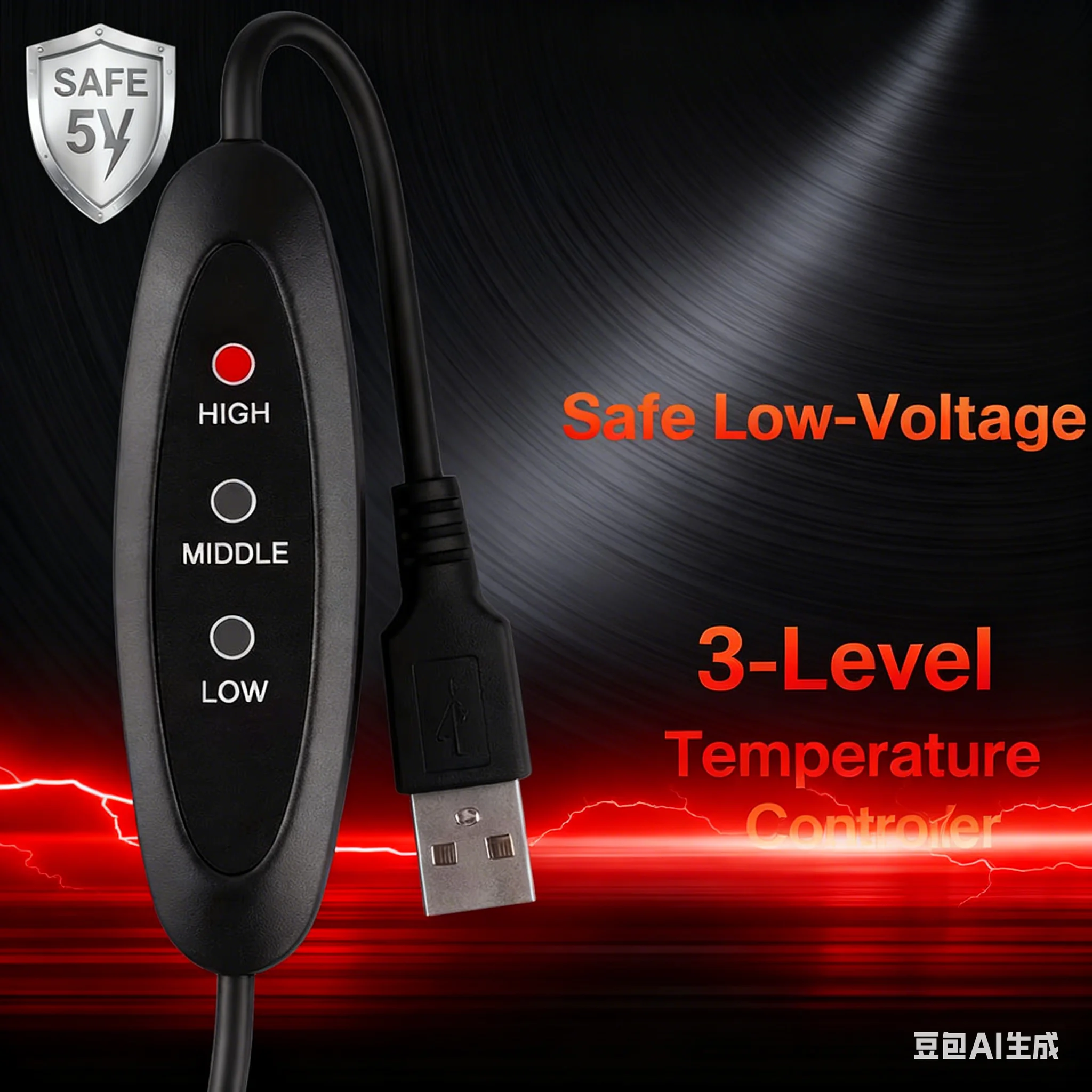 USB Heated Pad 5V Safe Low Voltage · 3-Level Temperature Control · Washable Soft Mat for Home Office Car and Pet Use
