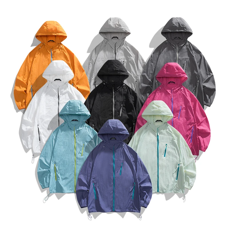 Lightweight hooded cool and comfortable fashion sun protection clothing for men and women, summer quick-drying hooded sun protec