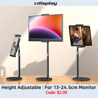 Cdisplay Portable Monitor Stand Adjustable Height Desktop Monitor Bracket for iPad Phone 13-24.5cm Tablet Monitor Support Holder