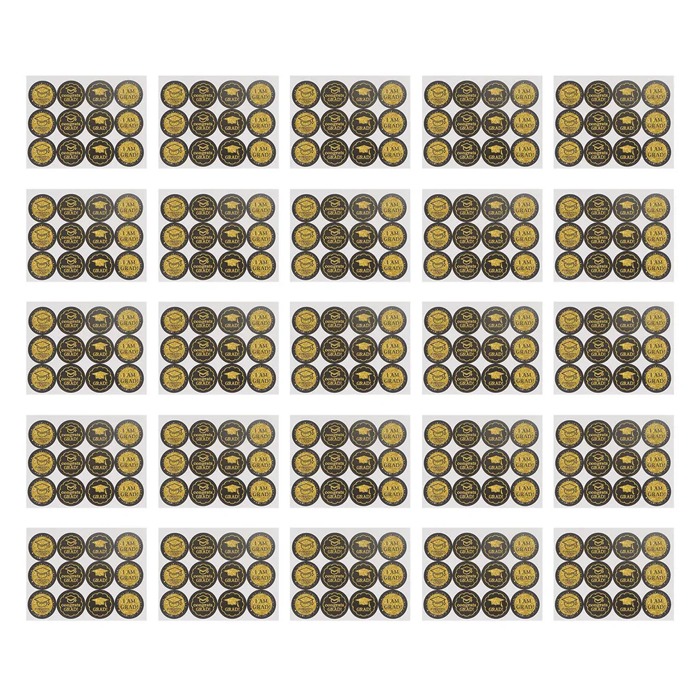 

12Pcs Graduation Cap Stickers Self-Adhesive Seal Decals for Party Favors Balloons Cards Gift Wraps School Bags