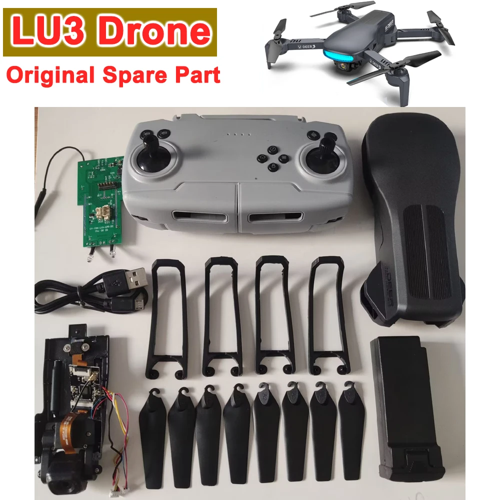 LU3 Wifi FPV Drone Original Spare Part Propeller / Protective Frame / Receiver / Controller / Body Shell/ USB Charger / Camera