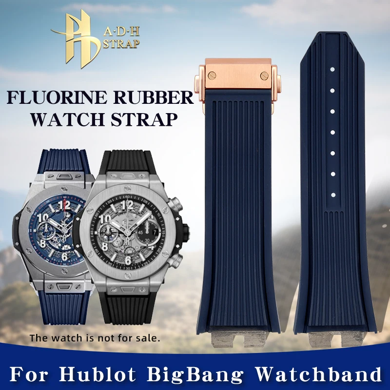 

High Quality Fluororubber Strap For Hublot Big Bang Quick Release Rubber Watchband Folding Buckle Style Special Protrusion 18mm