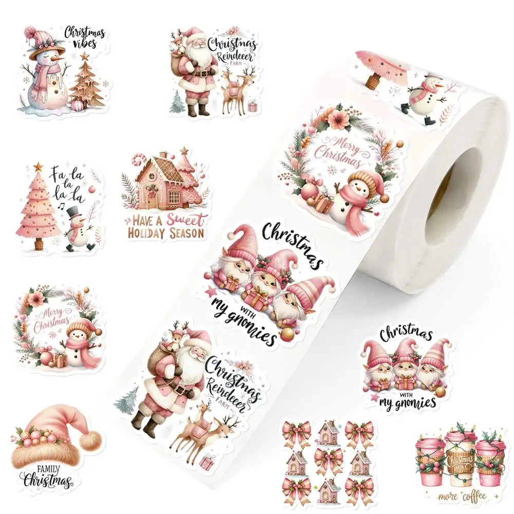 Weihnachtsaufkleber für Karten, Bastelarbeiten, Geschenke, 500 Stück |   Frohe Feiertage-Aufkleber für Umschläge 1" Kleine Weihnachts-Umschlagsiegel-Aufkleber