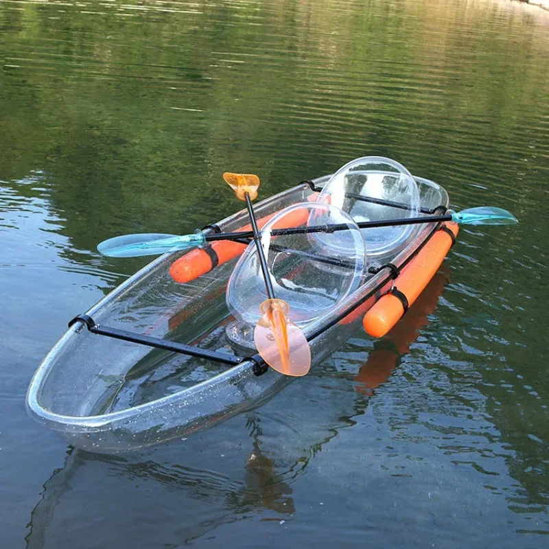 Transparent Kayak PC Kayak Boat Polycarbonate Boat for Water Sports Small Plastic Canoe Water Play Transparent Boat