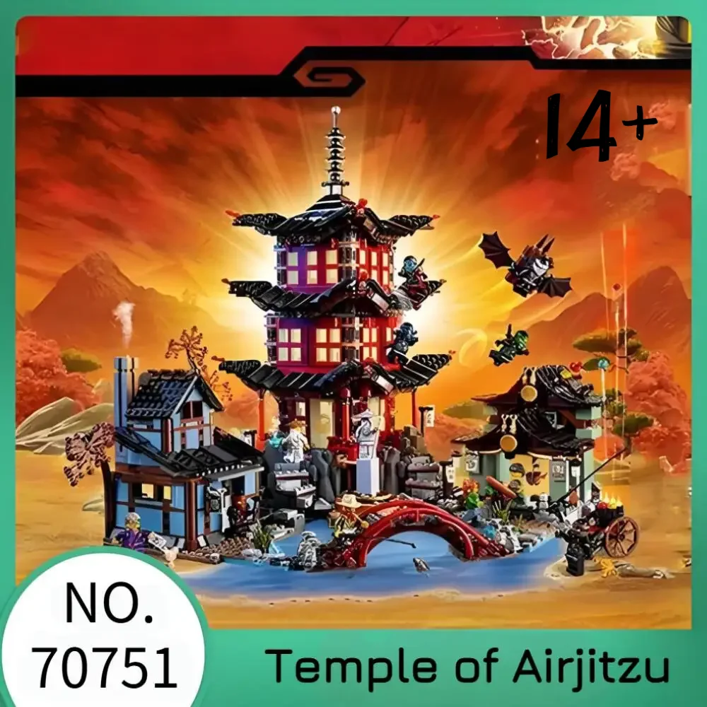 

2025 NEW Mystery Floating Temple 2028pcs Temple of Airjitzu 70751 Asian Shrine Sanctuary Secret Ninja Figures Set Assembly
