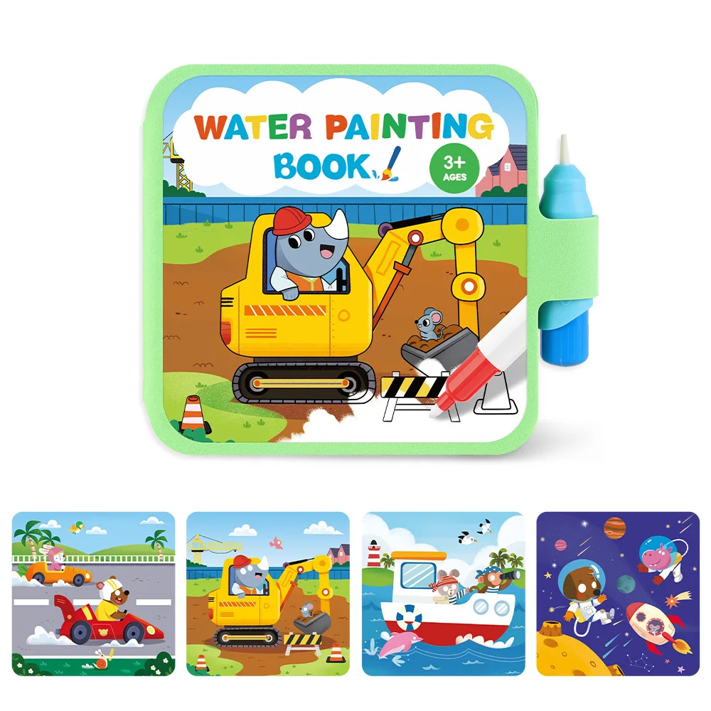 Reusable Water Drawing Book Magic Watercolor Painting Book Children Early Educational Quiet Book
