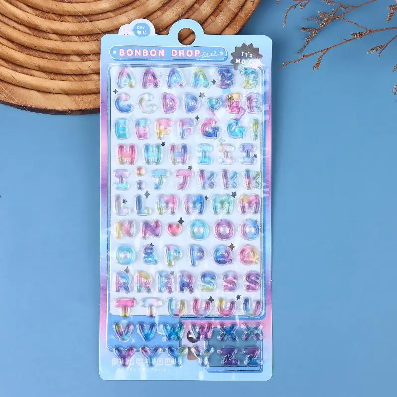 

DIY журнал планировщик фото украшения студенческая награда наклейка канцелярские красочные 3D мультфильм алфавит рельефная наклейка