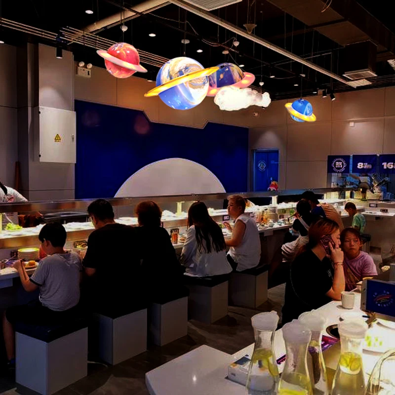 Restaurant Online Celebrity Chandelier Bistro Decorative Light Playground Atmosphere Chandelier Space Starry Ball Cosmic
