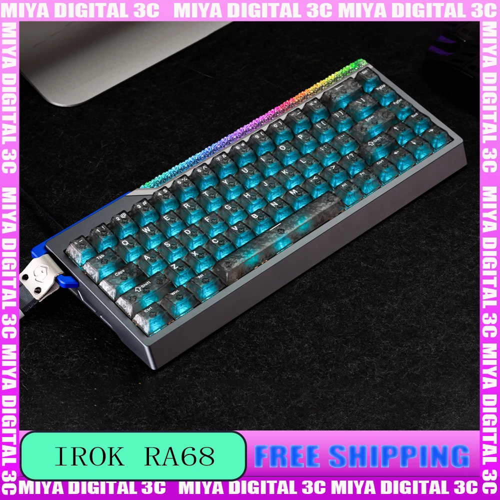 

iRok RA68 Aluminium Alloy Keyboard Magnetic Switch 0.00MMRT Dual MCU 8K Wired E-Sports Keyboard RGB Low Delay Game Accessories