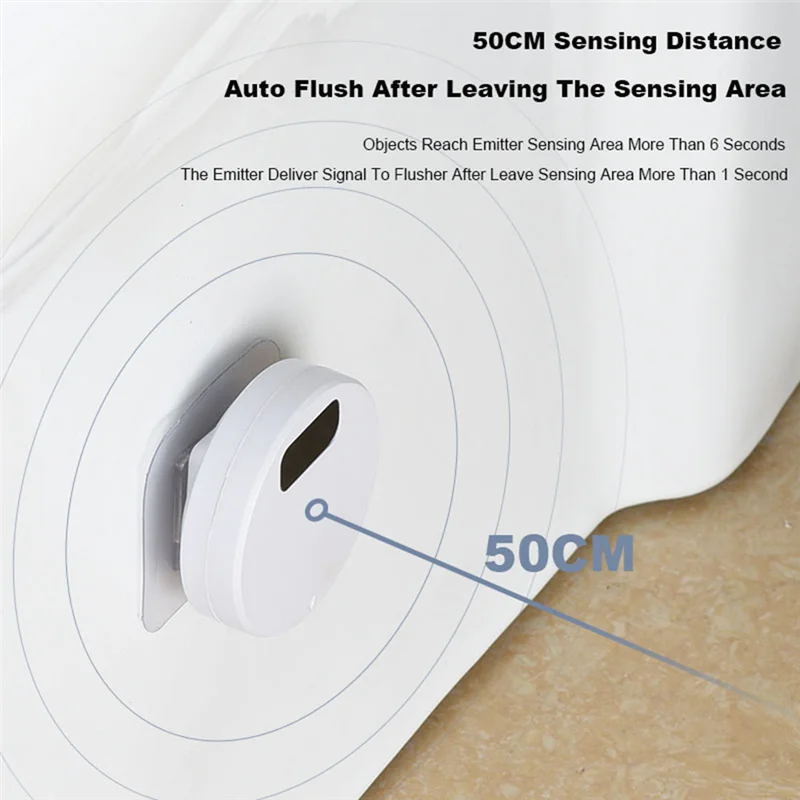 

【Must-Haves】Toilet Smart Sensor Flusher Toilet Flushing Sensor Automatic Toilet Flush Button +2 X Transmitter