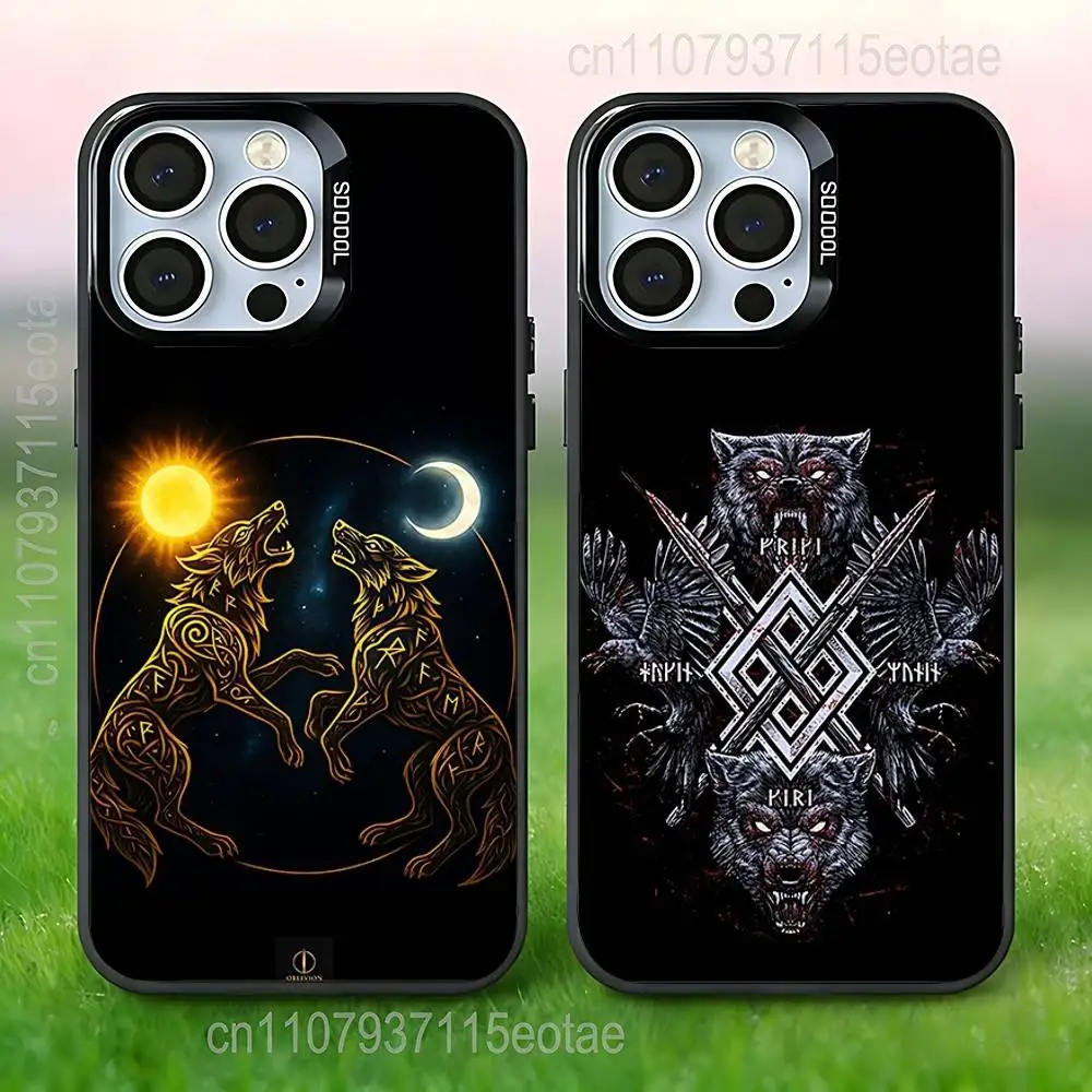 

Odin AND Fenrir Phone Case For iPhone 17,16,15,14,13,12,11,Pro,Max,Plus,E,Air,Mini Black IMD Cover