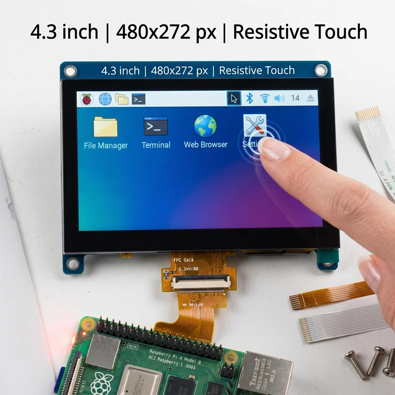 4.3 inch Raspberry Pi HDMI Display Screen with  Capacitive Touch Screen 480*272 For Raspberry Pi
