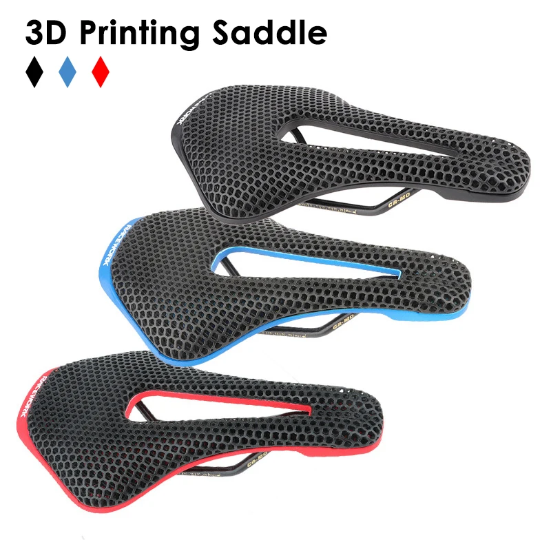 Honeycomb MTB Mountain Bicycle Saddle 3D Print TPU Road Folding Bike Back Seat Cushion 255x150mm with Cr-Mo Rail