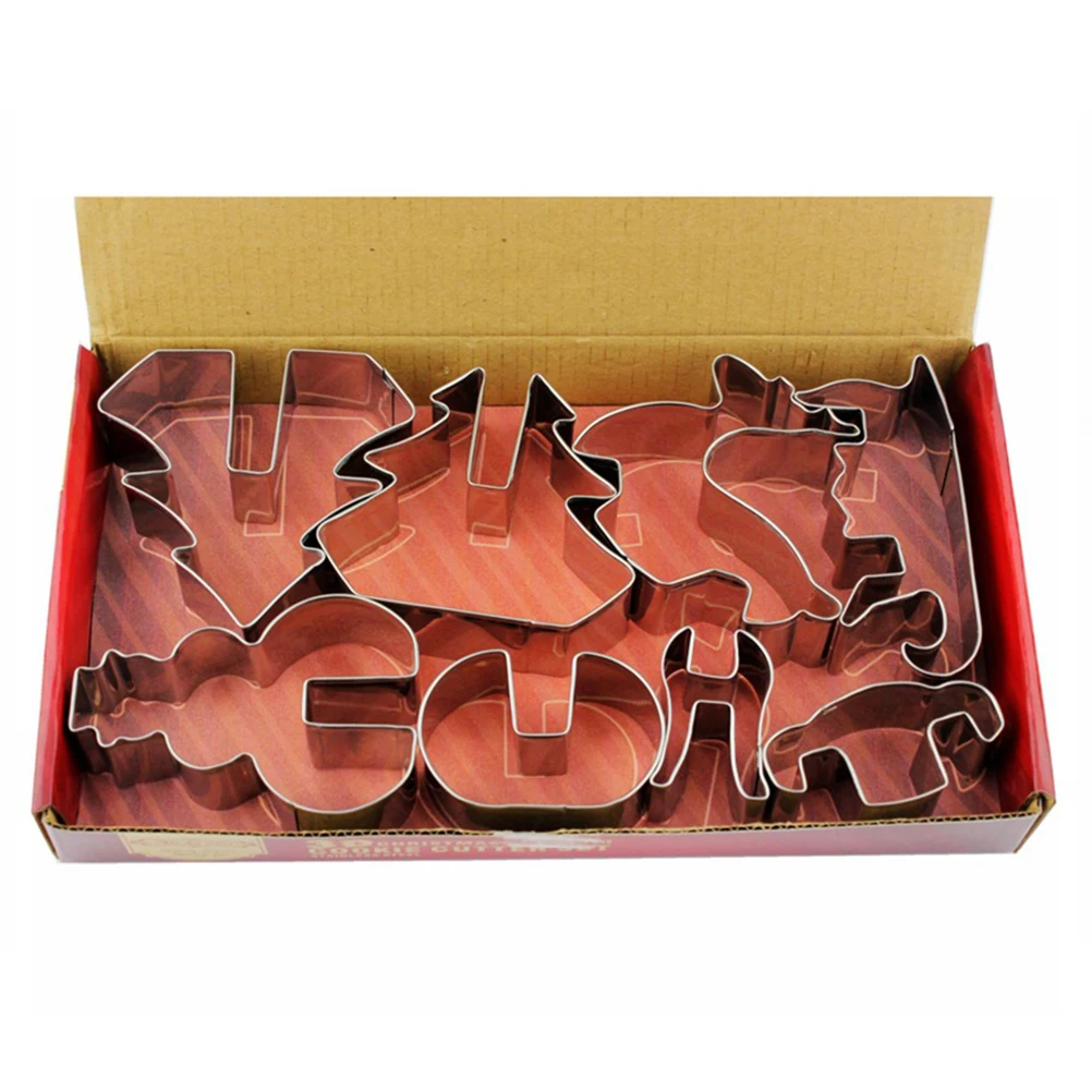 

8 Pcs/Set Cookie Cutter Biscuit Mold Biscuits Metal Cutters Autumn Silver Molds