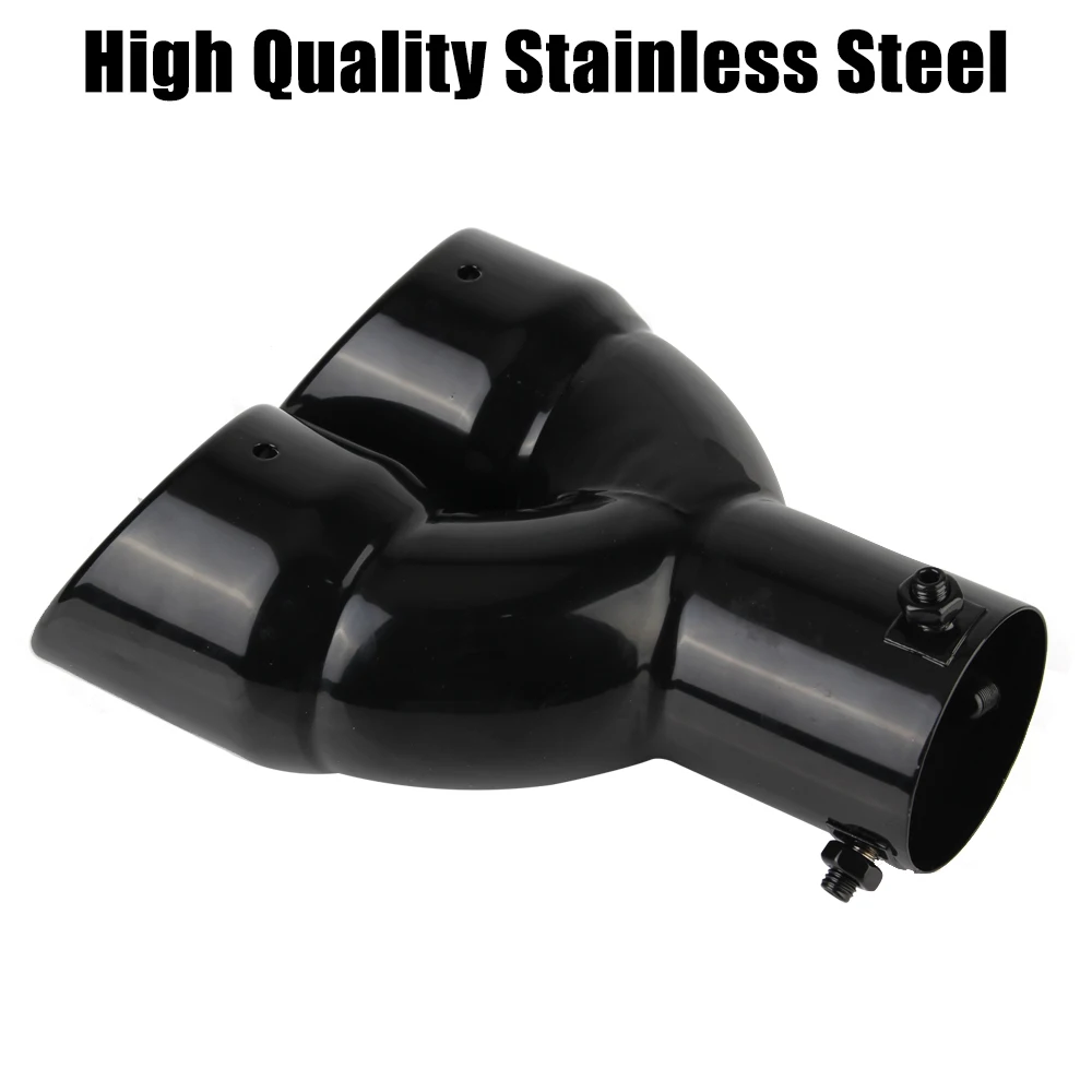 Stainless Steel 63mm Car Inlet Universal Double Outlet Double-Barrel Rear Exhaust Tip Tail Pipe Muffler