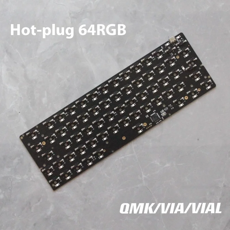 

DK64RGB Горячая замена Gh60 Печатная плата Левый флакон 64qmk через изготовленную на заказ клавиатуру под лампой Звуковой пакет POM Позиционирующая пластина DIY Подарки
