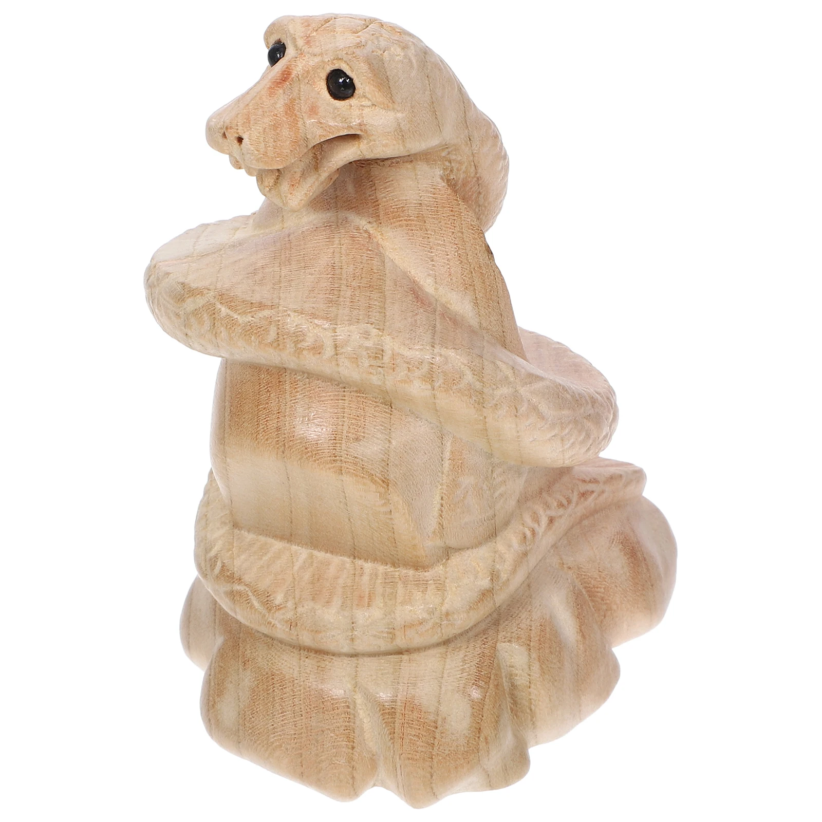 

Wooden Lifelike Statue Realistic Scary Decor For Garden Yard Balcony Party Wood Carved Snake Craft Solid Wood Snake Decoration