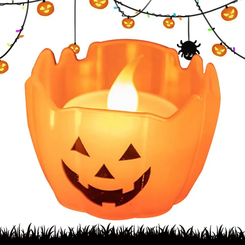 

Holiday Pumpkin Candles Light Flameless Battery Operated LED Tea Light Small Pumpkin Candles For Holiday Party Decoration