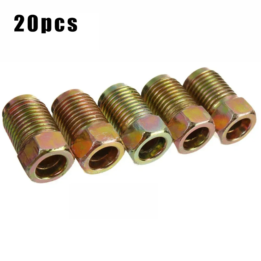 20x Brake Line Fittings Nuts Male Metric 10mm*1mm End Union For 3/16\