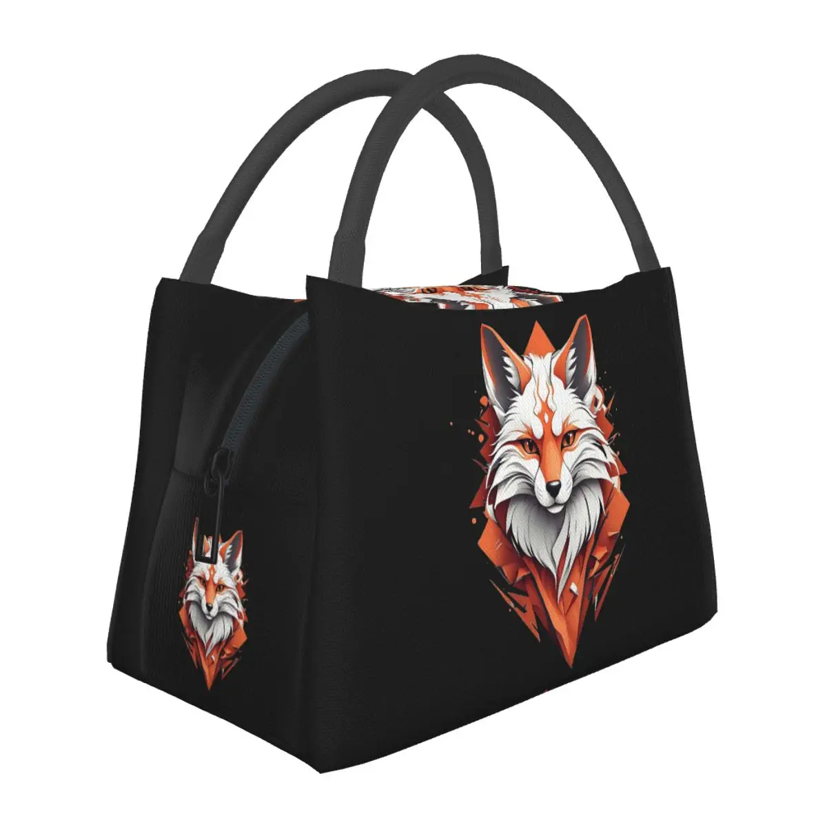 Kitsune Fox Lunch Bags Insulated Bento Box Leakproof Lunch Tote Picnic Bags Cooler Thermal Bag for Woman Student Travel