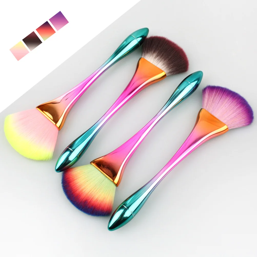 

Rainbow Powder Sector Makeup Colorful Blush Brush Creative Brush Durable Professional Fashion Portable Gift For Women