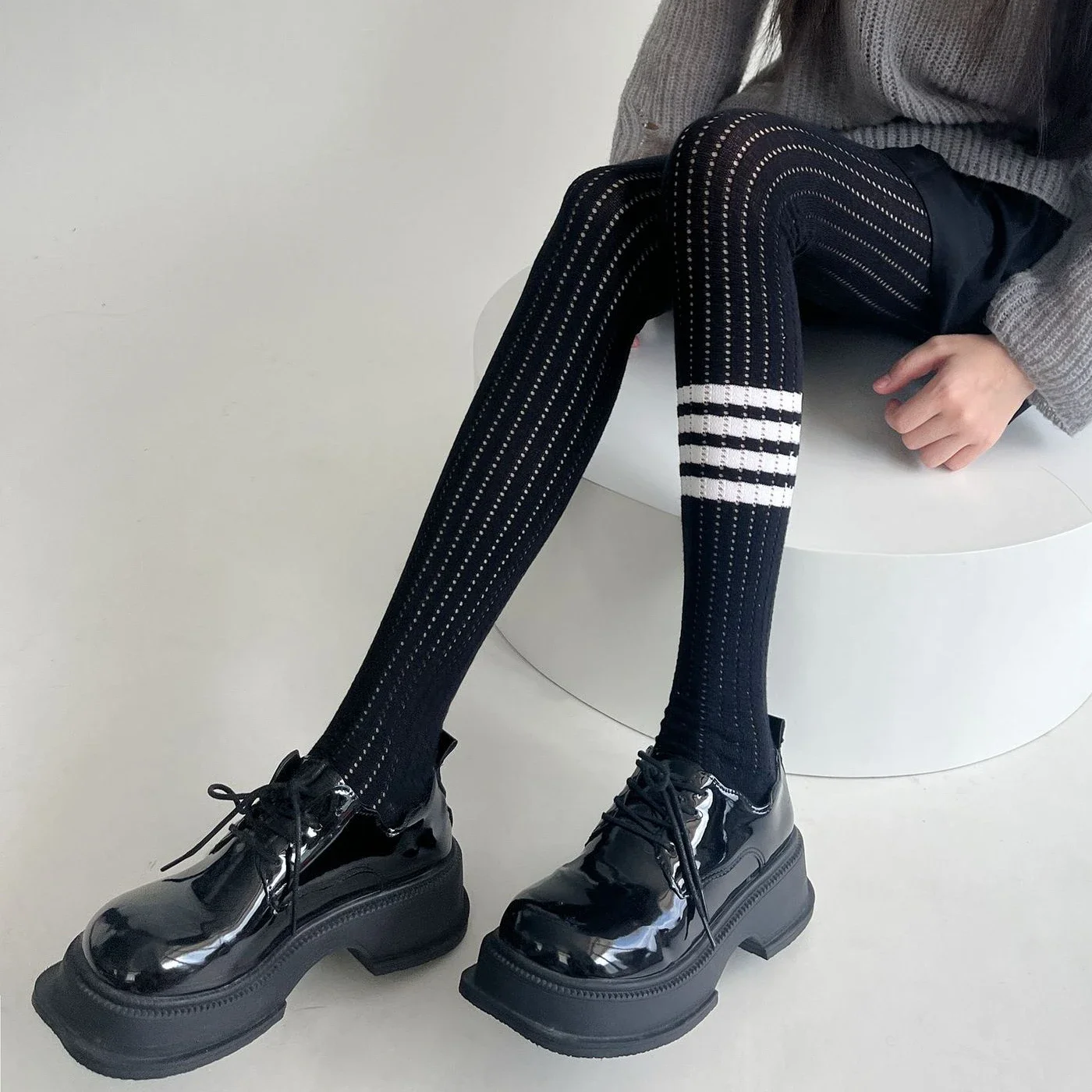 2024 New Women Tights Japanese Fashion Striped School Girls Thigh High Stockings Pantyhose Women Lingerie Sexy Tights Leggings