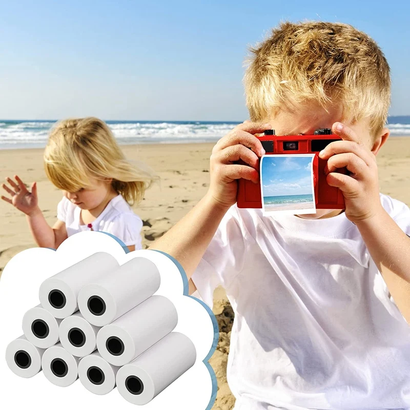 Papel de impresión de cámara para niños, rollos de papel térmico de impresión fotográfica, papel de recarga de cámara de impresión instantánea, 12 rollos, 57x30mm