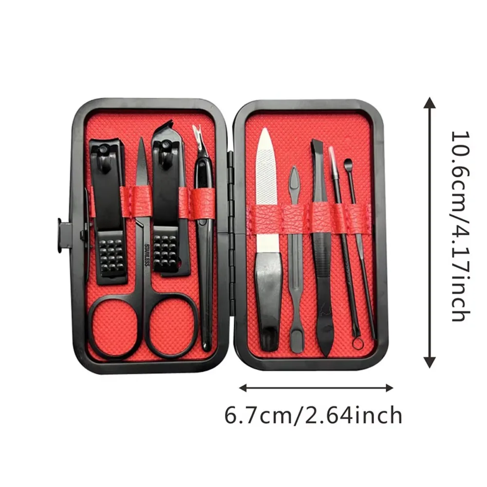 1 Set Nagelknipser Maniküre Edelstahl Maniküre Kit Nagel Set mit Box Schneider Pflege Kit Schönheit Werkzeuge Werkzeuge Tragbare Groomin