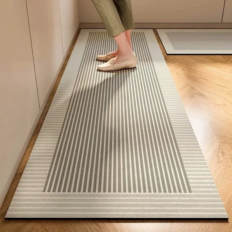 

Kitchen Absorbent Carpet Non-slip Floor Mat Diatom Mud Absorb Oil Foot Mats Long Rug Stripes Minimalist Home Decoration Rugs