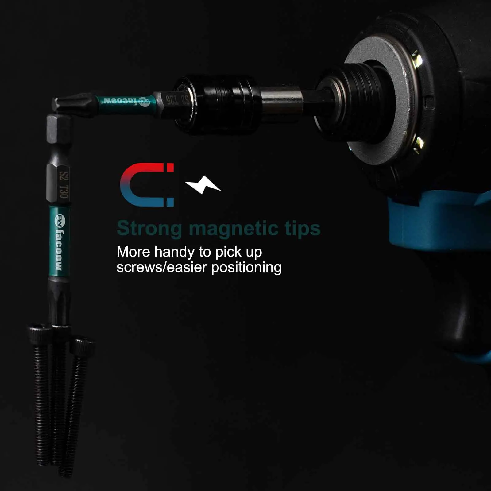 مجموعة لقم توركس مكونة من 26 قطعة (T5-T40) مع أطراف مغناطيسية، مجموعة لقم عزم دوران طويلة مقاس 1 بوصة و2 بوصة وتمديد سريع القفل ذاتي التغيير #4