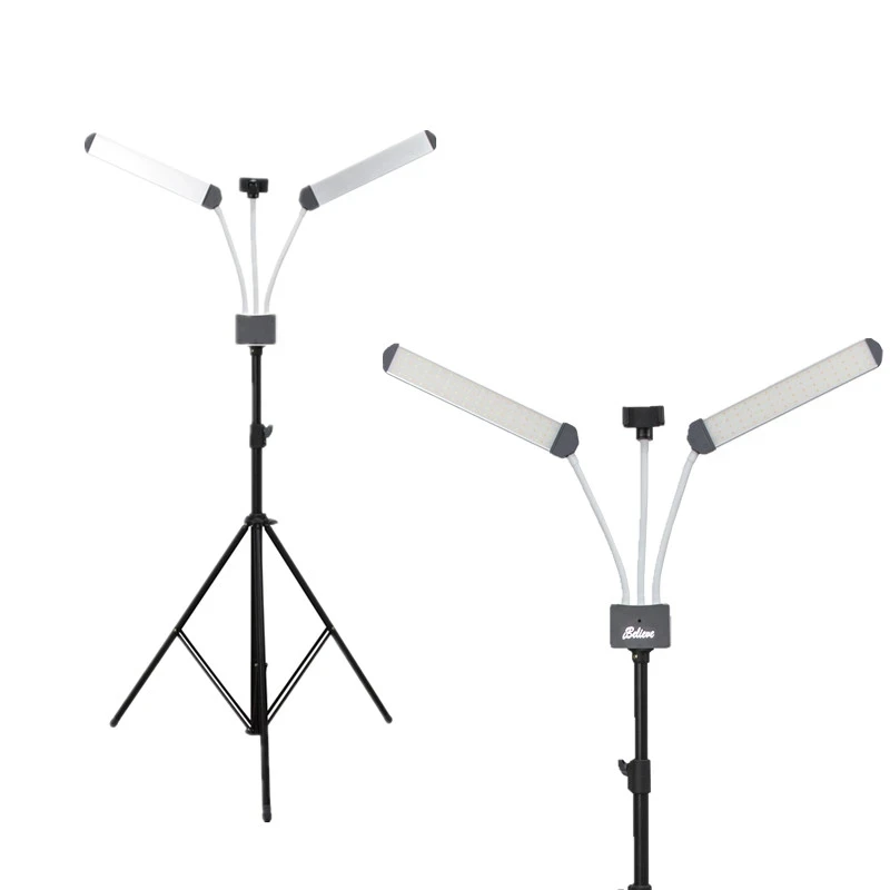 Luz de vídeo LED regulável com tripé, kit de iluminação fotográfica para câmera, estúdio de fotografia, 48W