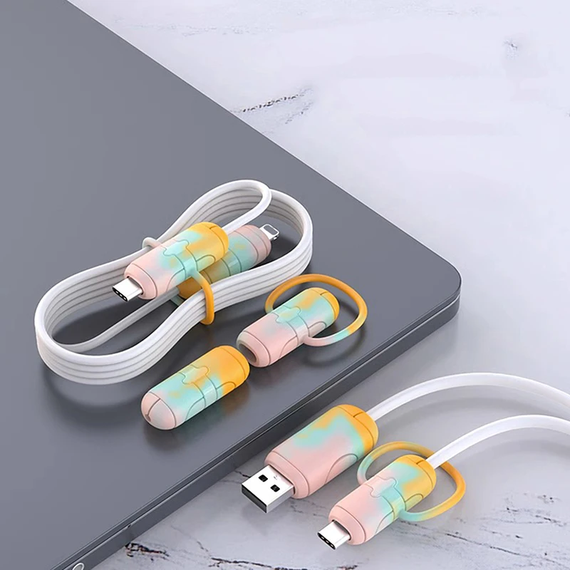 Silicone Flexible Cord Saver Anti-Break Cable Winder Protective Covers Mouse Data Cable Wire Protector For IOS Type C Android