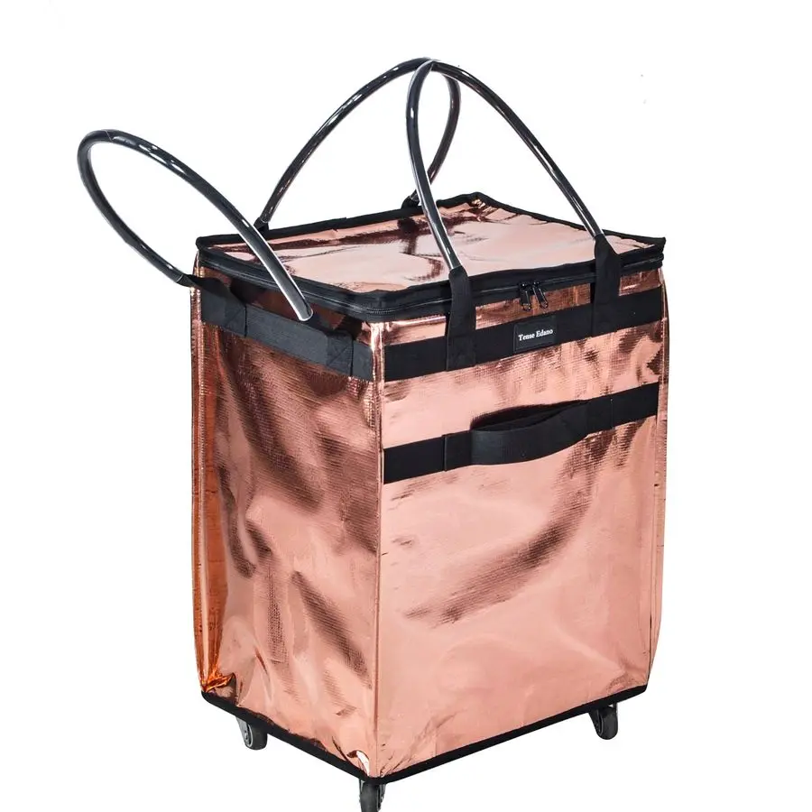 

Grocery Bag On Wheels Large Capacity Shopping Trolley Foldable Rolling Tote Bag with Heavy Duty Handle for Travel