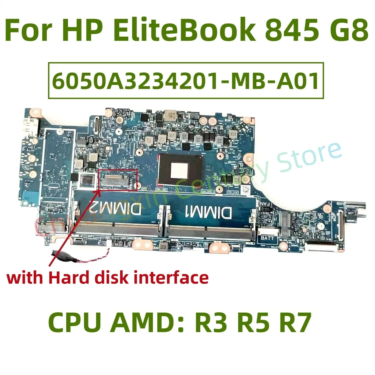 

6050А 3234201 -MB-A01 материнская плата для ноутбука HP EliteBook 845 G8, процессор: R3 R5 R7, 100% тест, ОК, доставка