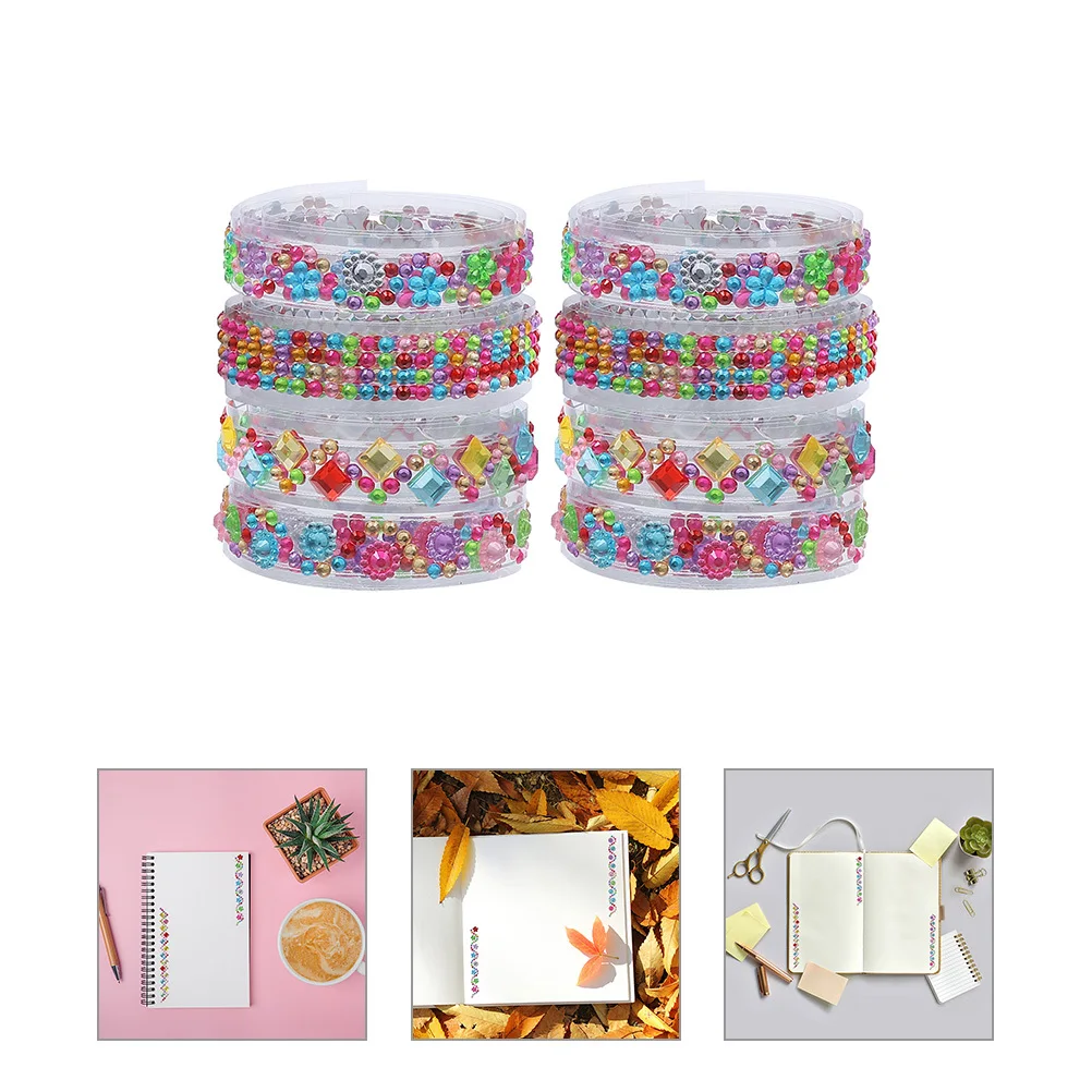 

8 Rolls Acrylic Rhinestone Tape Self Adhesive Shiny Bling Strips for Scrapbook Photo Frame Decoration DIY Craft Tape