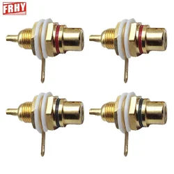 4 Pcs Solderable Rca Panel Mount Plug Female Jacks Socket Connector Chassis Amplifier Terminal Adapter Coupler for Amp (2 Pairs)