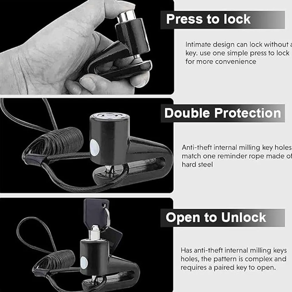 قفل فرامل قرص السكوتر، قوي ومتين، تطبيق واسع، آمن وموثوق، سهل التركيب