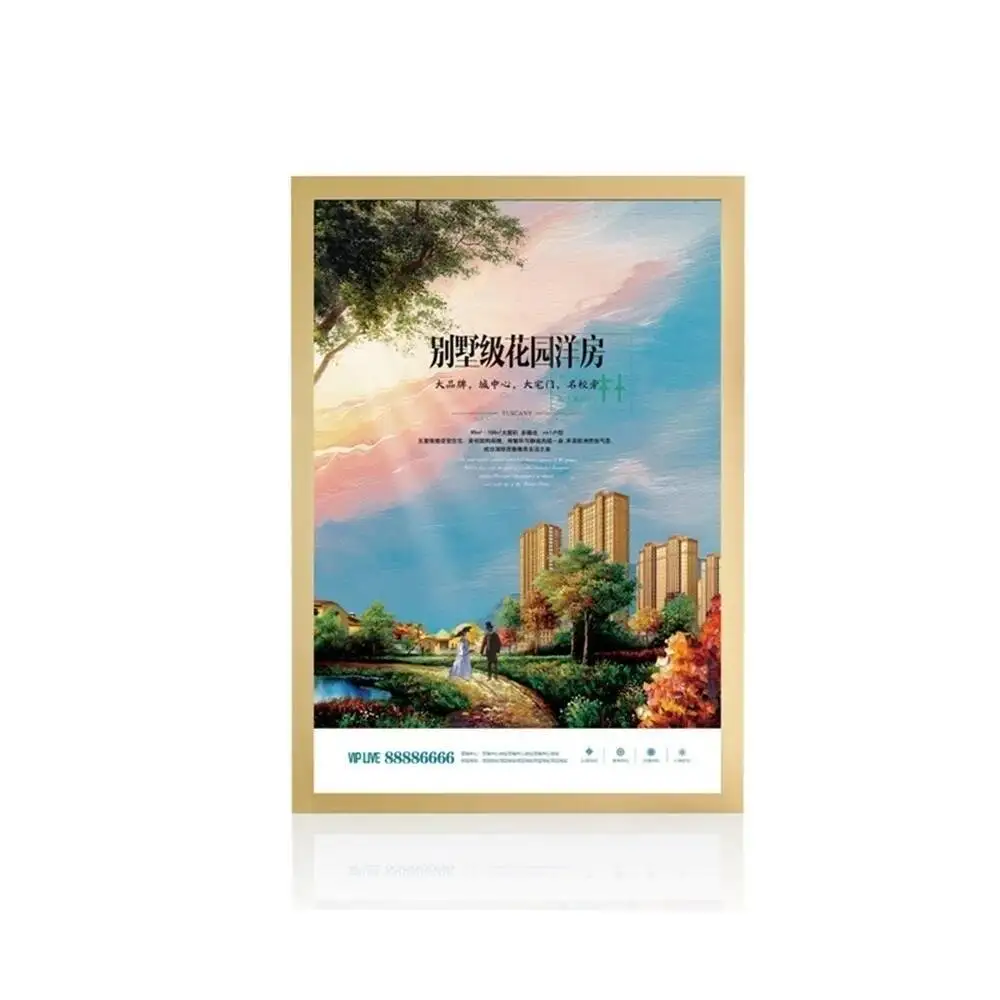 

A5 Presentation Folder Sticker Poster Display Case Magnetic Edge Wall Mount Banner Sign Holder Display Wall Picture Photo Frame