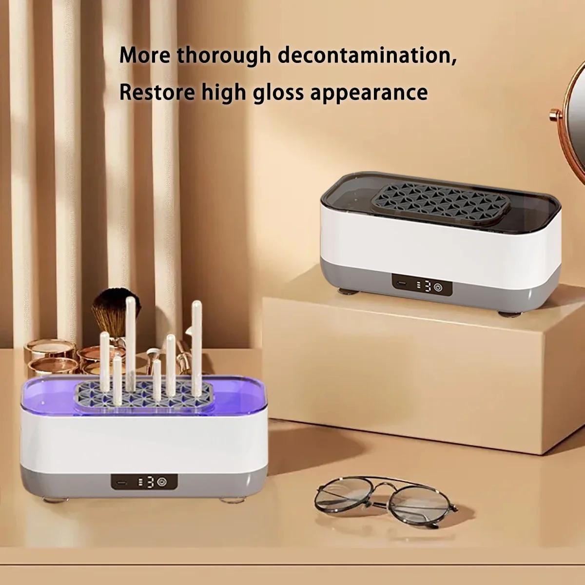 

Высокочастотная вибрационная чистящая машина — подходит для часов, ювелирных изделий, очков и т. д., зарядка через USB с цифровым экраном