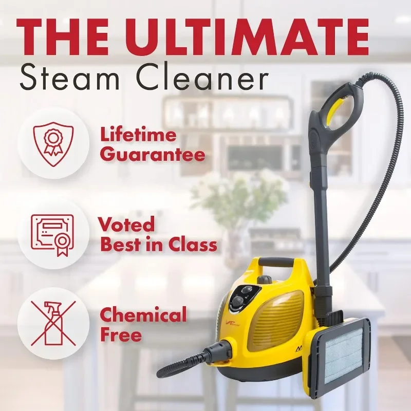 Vapamore MR-100 Primo Steam Cleaner, 20 Extensions/Attachments including the Turbo Pet Tool, Chemical Free Professional-Grade